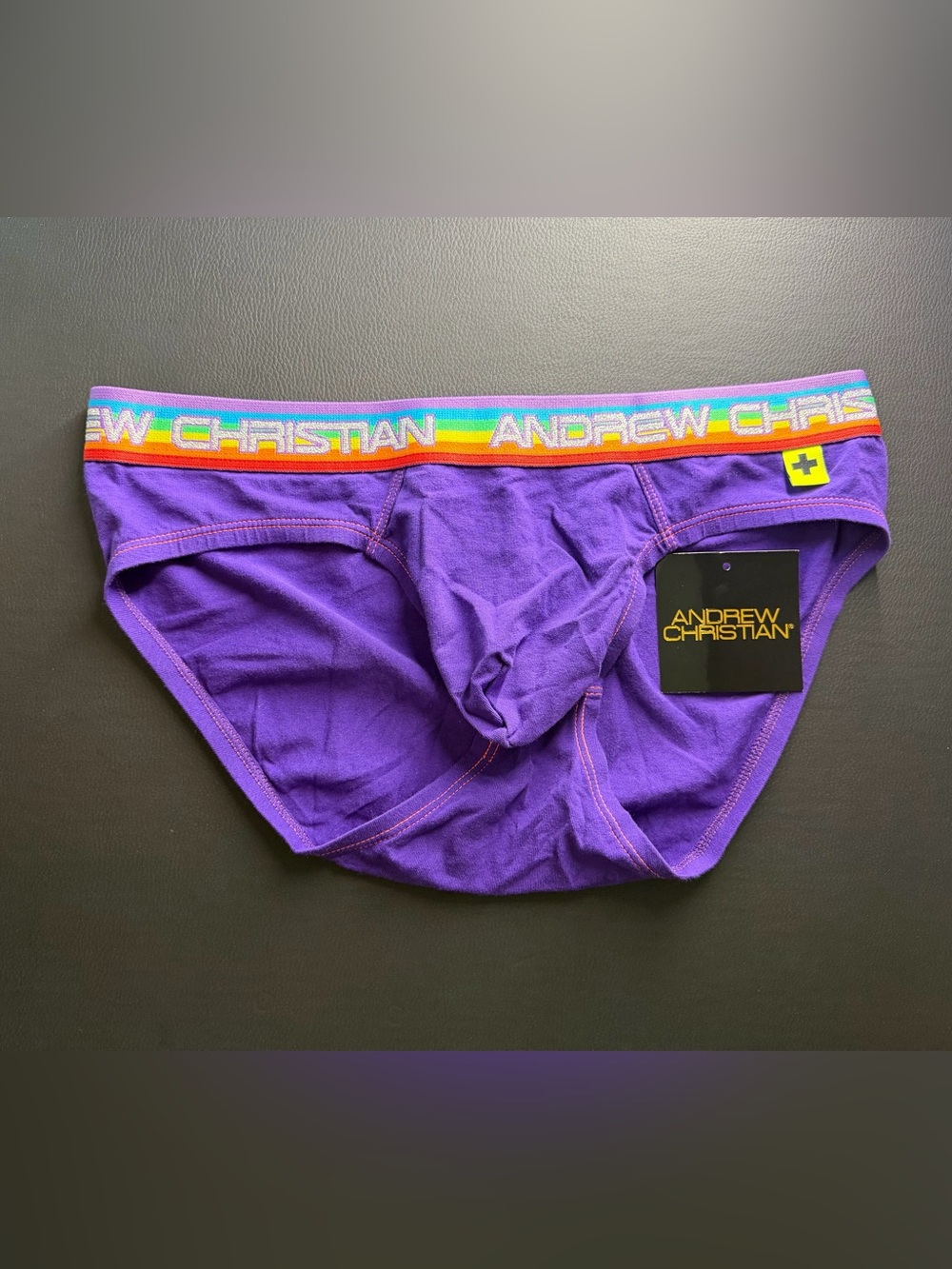 Andrew Christian Purple Pride Briefs with Almost Naked